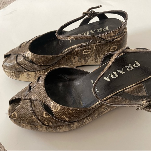 Prada Size 39 reptile print heeled sandals - Picture 10 of 12
